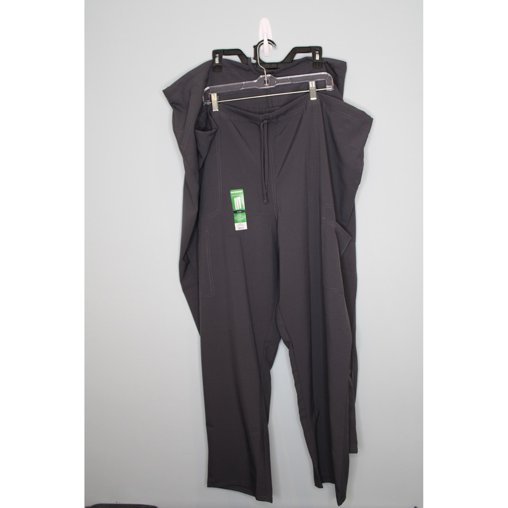 Scrubstar Essentials Unisex Drawstring Scrub Pants Set of 2 Pewter Gray 3XL